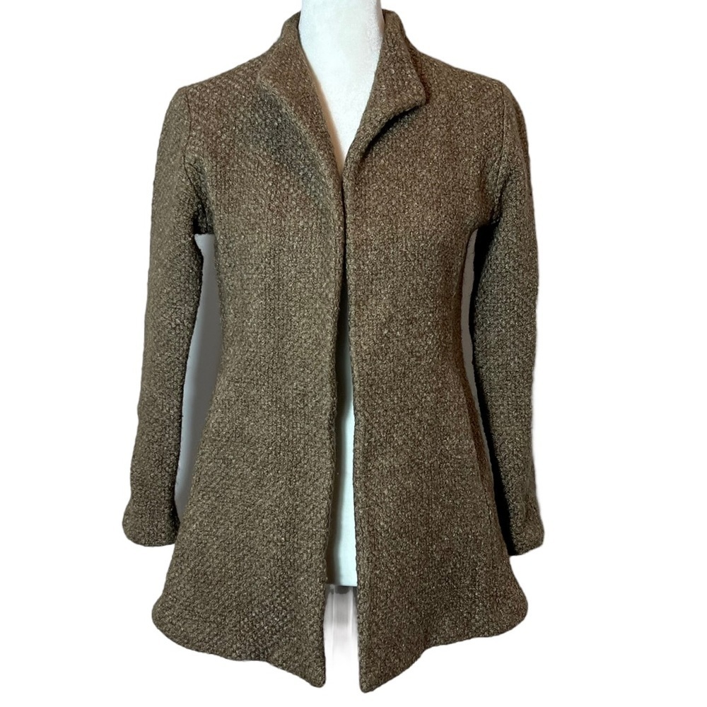 Eileen Fisher Wool Blend Silk Lining Blazer Coat, Size PP/SP